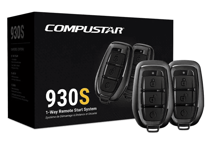 Compustar 930S 1-way remote start system with two remotes and retail box, installed by Parkway Car Stereo in Hicksville, NY
